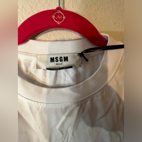 NEW MSGM Logo Printed Crewneck White T-Shirt Size XL - Picture 6 of 12